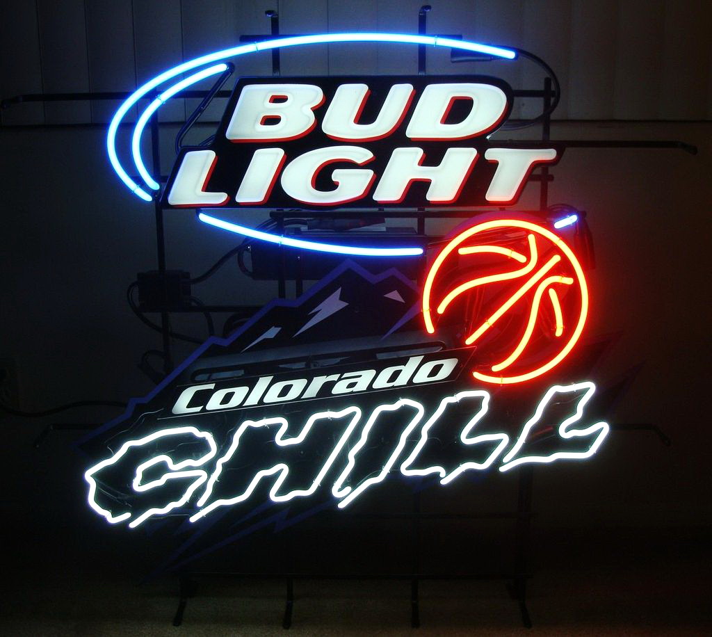 Bud Light Basketball Colorado Chill Neon Sign